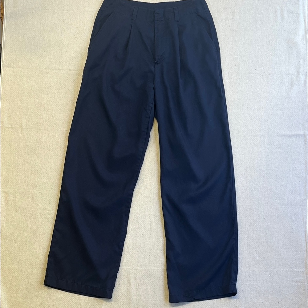 GAP Women’s Navy Wide Leg Pleated Trouser Pants Size 4 Office Core